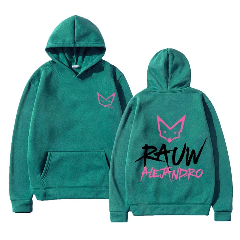 Men_Women Clothing Rapper Rauw Alejandro Saturno Hoodies Long Sleeve Casual Fleece Hooded Sweatshirt Sudadera Ropa Hombre Unisex