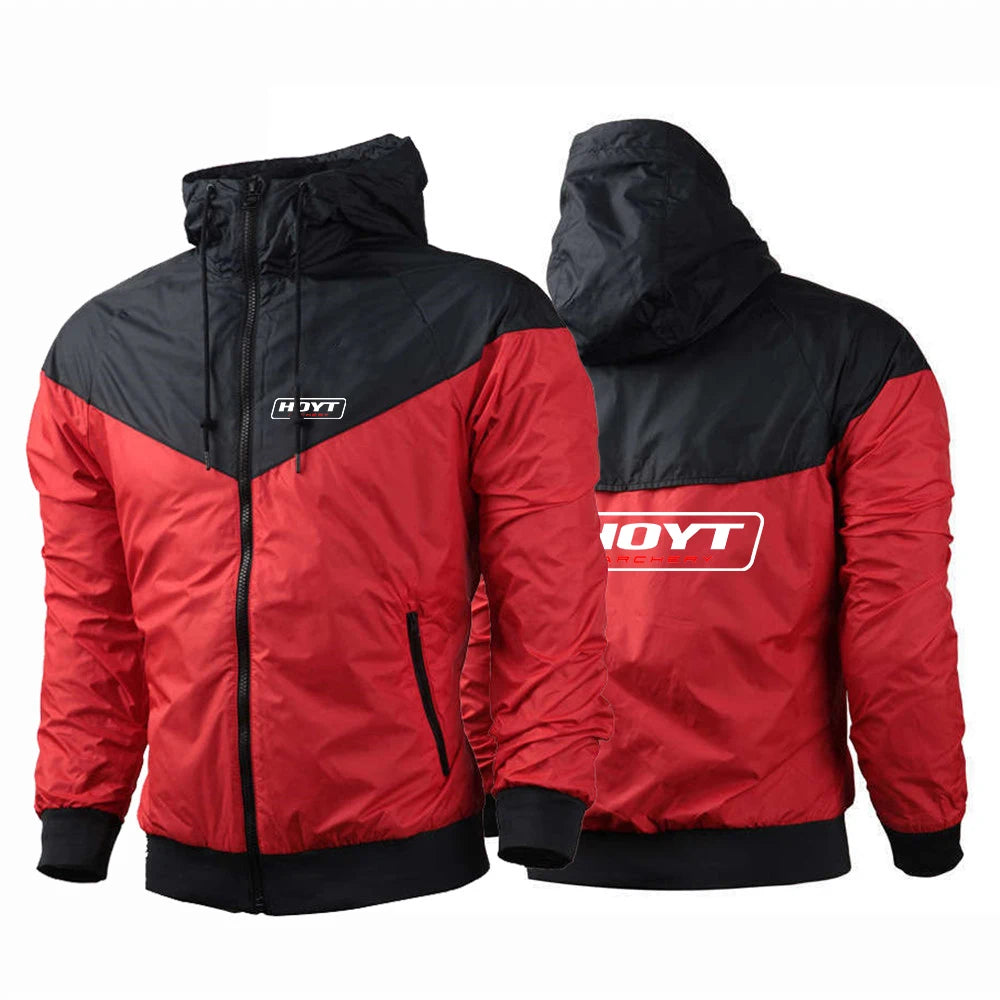 Hoyt Archery Hunting 2024 New Styl Men's Printing Spring Autumn Harajuku Zipper Breathable Five-Color Windbreaker Coats Tops