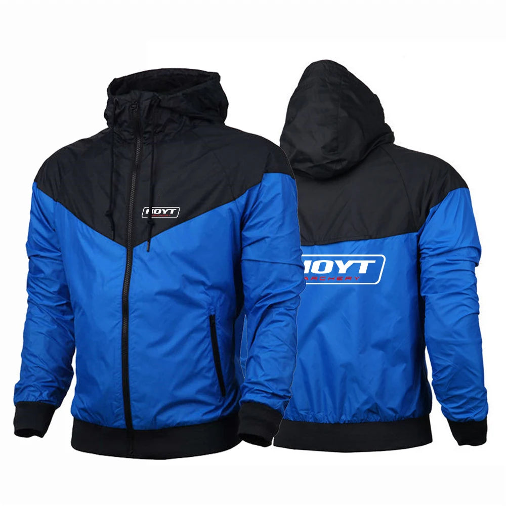 Hoyt Archery Hunting 2024 New Styl Men's Printing Spring Autumn Harajuku Zipper Breathable Five-Color Windbreaker Coats Tops