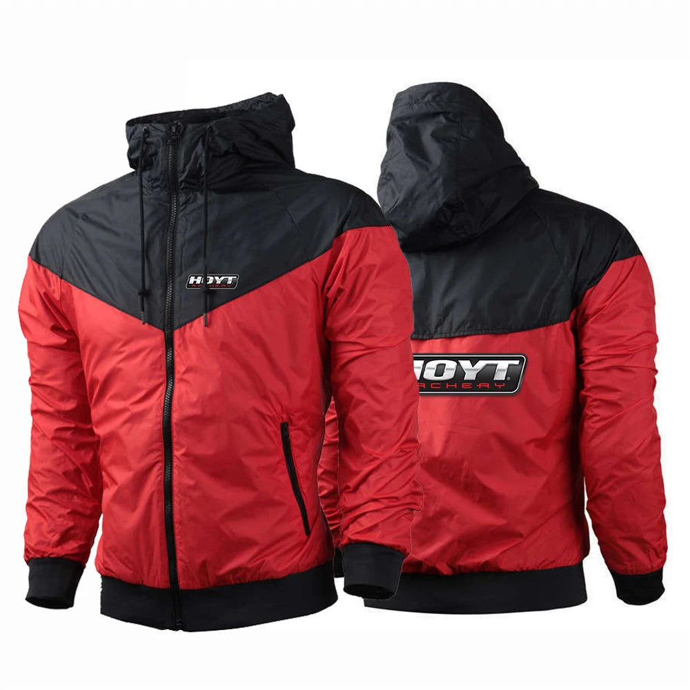 Hoyt Archery Hunting 2024 New Styl Men's Printing Spring Autumn Harajuku Zipper Breathable Five-Color Windbreaker Coats Tops
