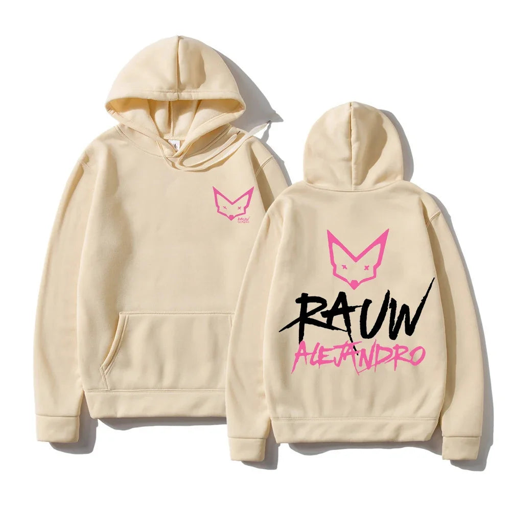 Men_Women Clothing Rapper Rauw Alejandro Saturno Hoodies Long Sleeve Casual Fleece Hooded Sweatshirt Sudadera Ropa Hombre Unisex