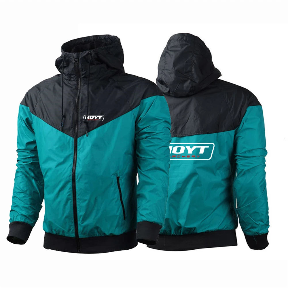 Hoyt Archery Hunting 2024 New Styl Men's Printing Spring Autumn Harajuku Zipper Breathable Five-Color Windbreaker Coats Tops