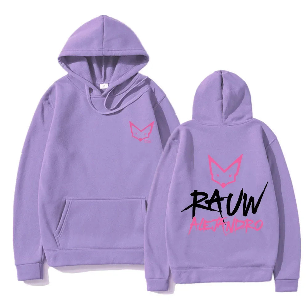 Men_Women Clothing Rapper Rauw Alejandro Saturno Hoodies Long Sleeve Casual Fleece Hooded Sweatshirt Sudadera Ropa Hombre Unisex